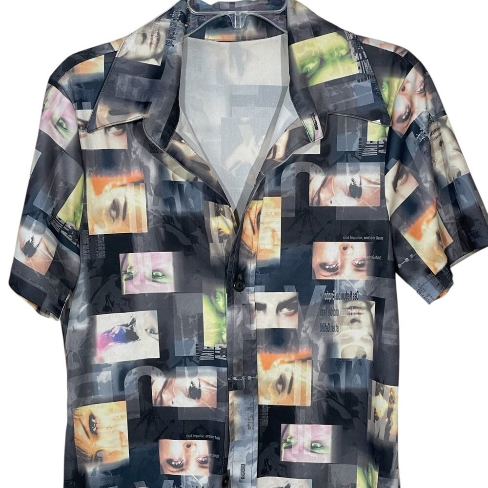 Cyber Face Print Short-Sleeve Shirt
